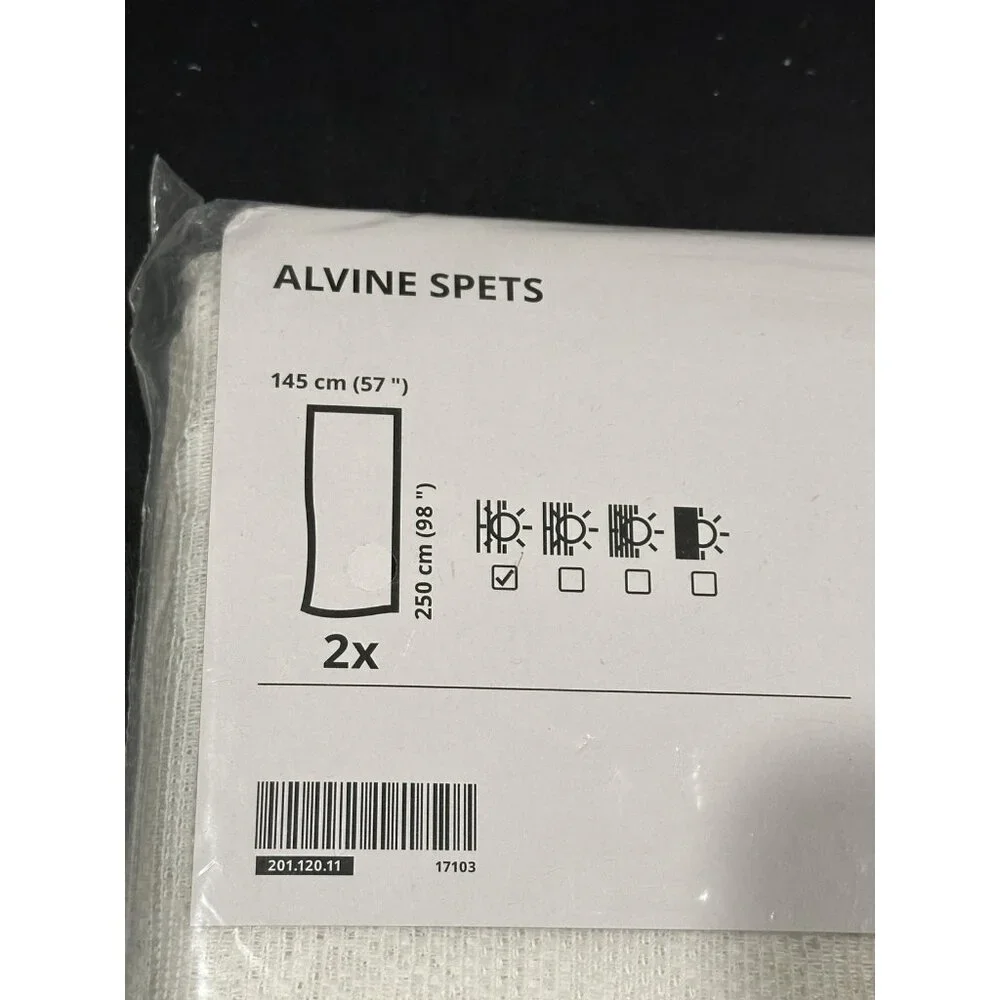 IKEA Lovely Classic White Alvine Spets 145 x 250cm Lace Net Curtains Sealed New